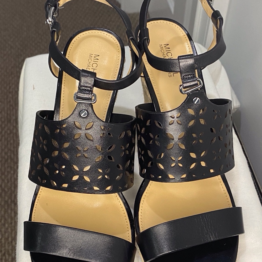 Michael Kors Black Cutout Sandals